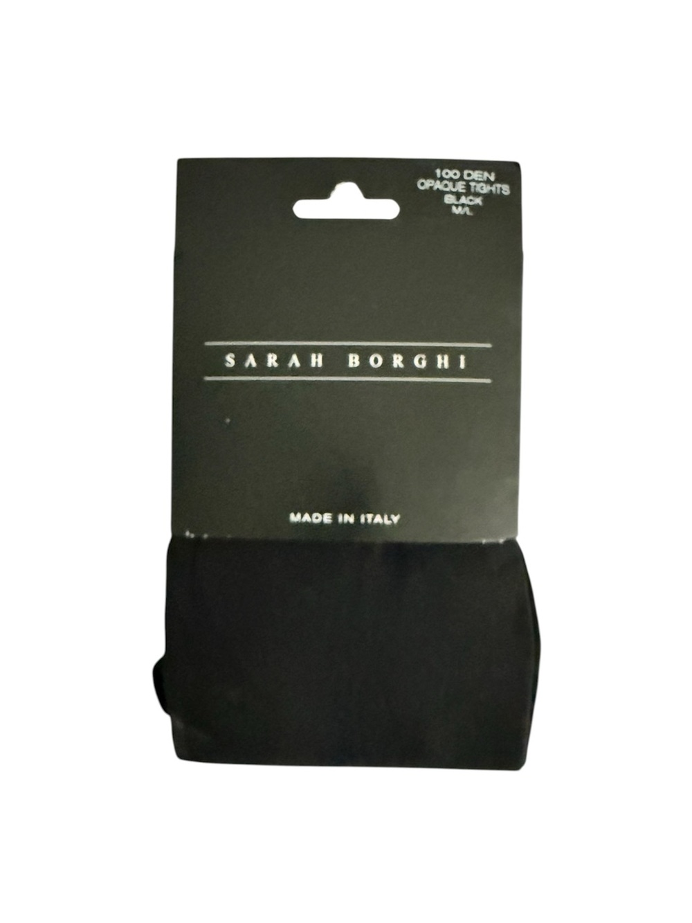 NEW Sarah Borghi Black Opaque Tights Size Medium Large